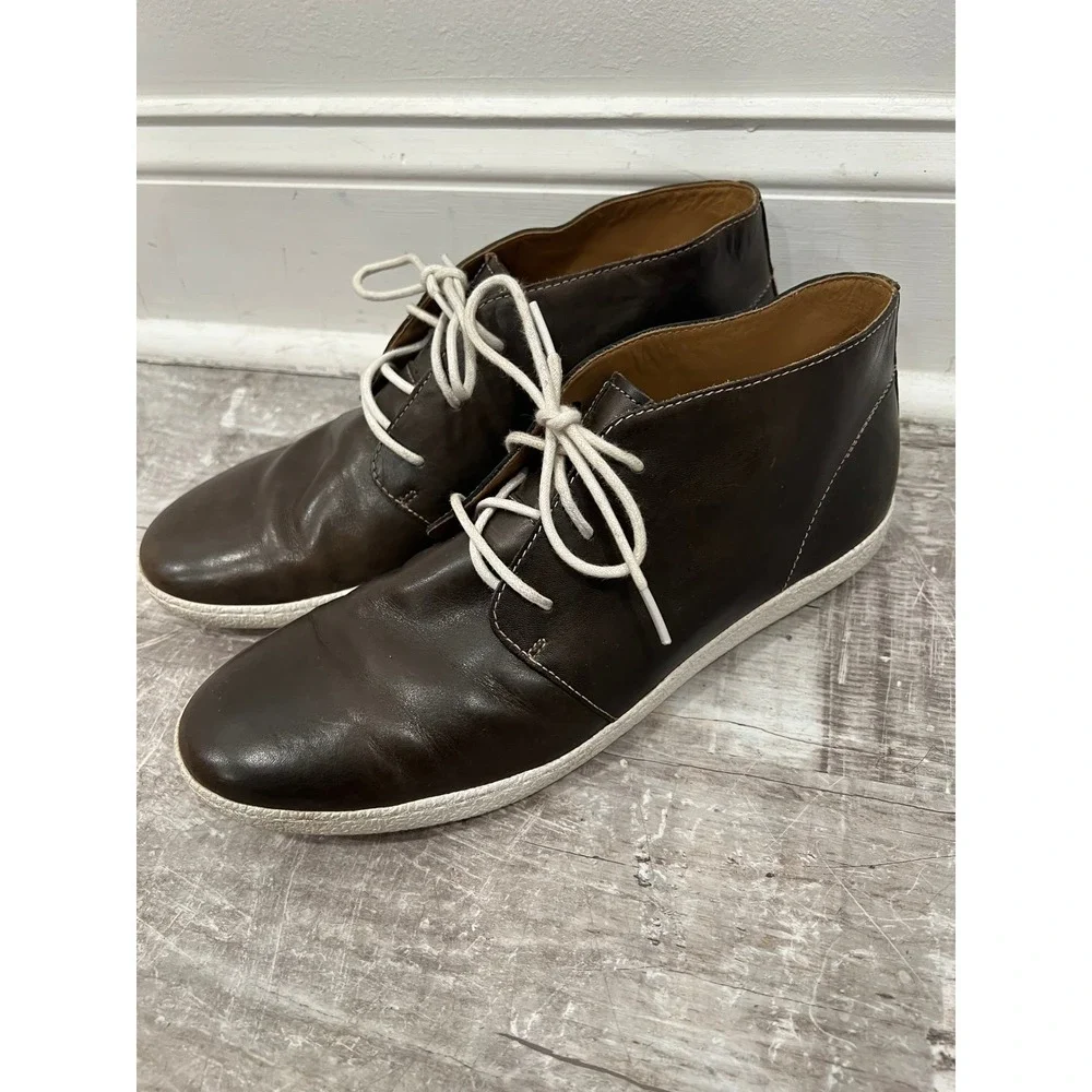 Cole Haan Mens 10M Brown Leather Chukka Boots Mid Top Sneakers Vibram Sole